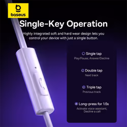 Baseus ENCOK HZ11 3.5MM MİKROFONLU KULAKLIK-BEYAZ Blanc