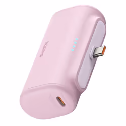 Baseus - Batterie externe (P10068306413-00) - Type-C conception compacte 20 W 5 000 mAh avec câble Type-C - Rose bébé