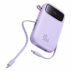 Baseus QPow2, 20000 mAh, Lithium Polymère (LiPo), Power Delivery 3.0, Quick Charge 3.0, 30 W, Violet