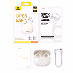 Baseus Bowie MC1 Open-Ear TWS Casque Sans fil Clip d'oreille Appels/Musique Bluetooth Blanc - Vue supplémentaire 6