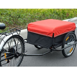 Remorque de transport vélo - OUTSUNNY - Modèle 32 - Rouge et Noir - Housse amovible - 40 kg de charge max
