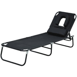 Transat de jardin chaise longue pliante bain de soleil pour lecture noir