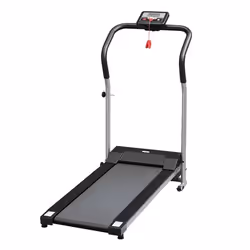 HOMCOM Tapis de course Fitness électrique pliable - 1 à 10 Km/h - écran LCD multifonctions - puissance 500 W - gris clair noi ...
