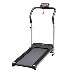 HOMCOM Tapis de course Fitness électrique pliable - 1 à 10 Km/h - écran LCD multifonctions - puissance 500 W - gris clair noir
