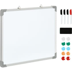 Homcom - Tableau blanc aimante magnetique cadre aluminium 60x45cm