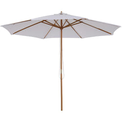 Parasol droit en bois polyester haute densité protection solaire ø 3 x 2,5 m crème