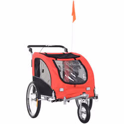 Description générale Cette magnifique remorque de vélo jogger pour animaux 2 en 1 vous permettra de transporter votre animal  ...