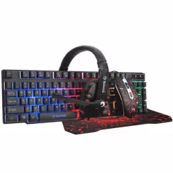 Scorpion MA-CM370, Taille réelle (100 %), USB, Clavier à membrane, QWERTY, LED RGB, Souris incluse