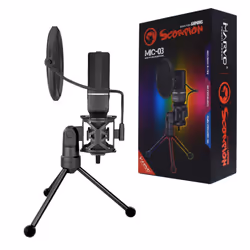 Marvo MIC-03, -47 dB, 20 - 20000 Hz, 2200 Ohm, Omnidirectionnel, Avec fil, USB