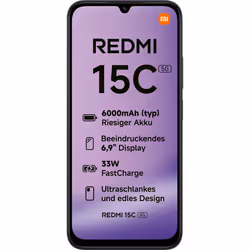 Xiaomi Redmi 15C 17,5 cm (6.9") 5G USB Type-C 4 Go 128 Go 6000 mAh Noir