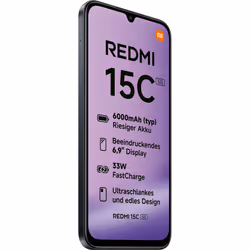 Xiaomi Redmi 15C 17,5 cm (6.9") 5G USB Type-C 4 Go 128 Go 6000 mAh Noir