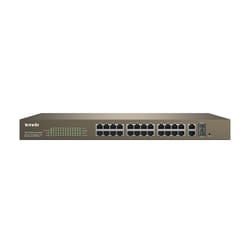 Tenda TEF1226P-24-440W commutateur réseau Géré L2 Fast Ethernet (10/100) Connexion Ethernet, supportant l'alimentation via ce port (PoE) Gris