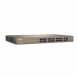 Tenda TEF1226P-24-440W commutateur réseau Géré L2 Fast Ethernet (10/100) Connexion Ethernet, supportant l'alimentation via ce port (PoE) Gris