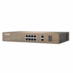 Tenda TEF1210P-8-150W Fast Ethernet (10/100) Connexion Ethernet, supportant l'alimentation via ce port (PoE) Gris