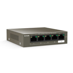 Tenda TEF1105P-4-38W commutateur réseau Non-géré L2 Fast Ethernet (10/100) Connexion Ethernet, supportant l'alimentation via ce port (PoE) Gris