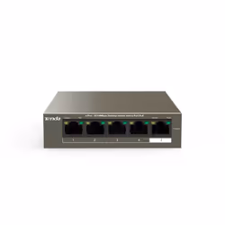 Tenda TEF1105P-4-38W commutateur réseau Non-géré L2 Fast Ethernet (10/100) Connexion Ethernet, supportant l'alimentation via ce port (PoE) Gris