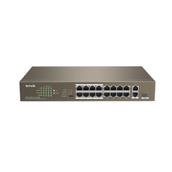 Tenda TEF1118P-16-150W commutateur réseau Non-géré L2 Fast Ethernet (10/100) Connexion Ethernet, supportant l'alimentation via ce port (PoE) 1U Noir