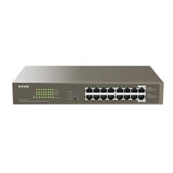 Tenda TEG1116P-16-150W-EU commutateur réseau Non-géré Gigabit Ethernet (10/100/1000) Connexion Ethernet, supportant l'alimentation via ce port (PoE) Bronze