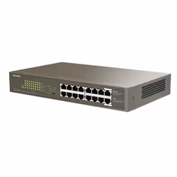 Tenda TEG1116P-16-150W-EU commutateur réseau Non-géré Gigabit Ethernet (10/100/1000) Connexion Ethernet, supportant l'alimentation via ce port (PoE) Bronze