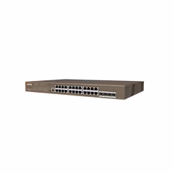 Tenda TEG5328P-24-410W Géré L3 Gigabit Ethernet (10/100/1000) Connexion Ethernet, supportant l'alimentation via ce port (PoE) 1U Gris