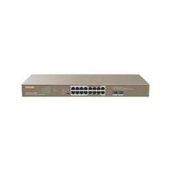 Tenda TEG1118P-16-250W commutateur réseau Non-géré Gigabit Ethernet (10/100/1000) Connexion Ethernet, supportant l'alimentation via ce port (PoE) 1U Marron