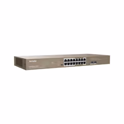 Tenda TEG1118P-16-250W commutateur réseau Non-géré Gigabit Ethernet (10/100/1000) Connexion Ethernet, supportant l'alimentation via ce port (PoE) 1U Marron