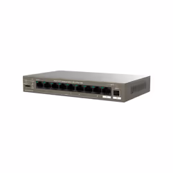 Tenda TEG1110PF-8-102W commutateur réseau Géré Gigabit Ethernet (10/100/1000) Connexion Ethernet, supportant l'alimentation via ce port (PoE) Gris