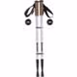 COSTWAY Bâton de Marche en Aluminium Portable Bâton de Randonnée Anti-Choc avec 3 Longueurs Réglables 65-135CM Argent