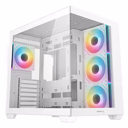 DeepCool CG530 4F WH, Midi Tower, PC, Blanc, ATX, ITX, micro ATX, Acrylonitrile-Butadiène-Styrène (ABS), SPCC, Verre trempé,  ...