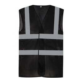 Gilet jaune haute visibilité à maille respirante Yoko Noir l
