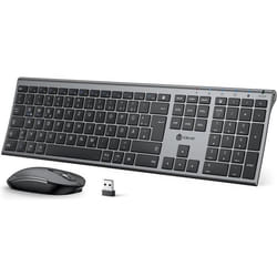 iClever Ensemble Clavier et Souris sans Fil 24 G USB-C Rechargeable