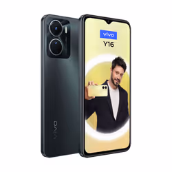 VIVO Y16 (4+128) EB, 16,5 cm (6.51"), 4 Go, 128 Go, 13 MP, Android 12, Noir