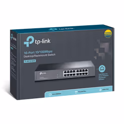 TP-Link TL-SF1016DS commutateur réseau Non-géré Fast Ethernet (10/100) 1U Noir - Vue supplémentaire 4