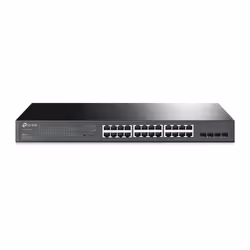 TP-Link JetStream TL-SG2428P commutateur réseau Géré L2/L2+ Gigabit Ethernet (10/100/1000) Connexion Ethernet, supportant l'alimentation via ce port (PoE) 1U Noir