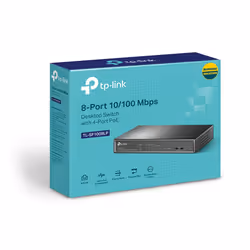 TP-Link TL-SF1008LP commutateur réseau Non-géré Fast Ethernet (10/100) Connexion Ethernet, supportant l'alimentation via ce port (PoE) Noir