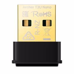 TP-Link Archer T3U Nano, Sans fil, USB, WLAN, Wi-Fi 5 (802.11ac), 1267 Mbit/s, Noir