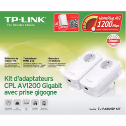 Tp-link - TL-PA8015P kit - Pack de 2 adaptateurs cpl 1300 Mbps 1 port Gigabit lan avec prise intégrée