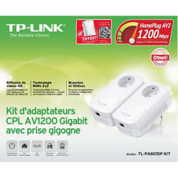 Tp-link - TL-PA8015P kit - Pack de 2 adaptateurs cpl 1300 Mbps 1 port Gigabit lan avec prise intégrée