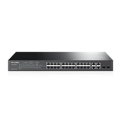 TP-Link T1500-28PCT commutateur réseau Géré L2 Fast Ethernet (10/100) Connexion Ethernet, supportant l'alimentation via ce port (PoE) 1U Noir