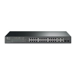 TP-Link T1500-28PCT(TL-SL2428P) Géré L2 Gigabit Ethernet (10/100/1000) Connexion Ethernet, supportant l'alimentation via ce port (PoE) 1U Noir