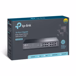 TP-Link TL-SG1016PE Géré L2 Gigabit Ethernet (10/100/1000) Connexion Ethernet, supportant l'alimentation via ce port (PoE) 1U Noir - Vue supplémentaire 4