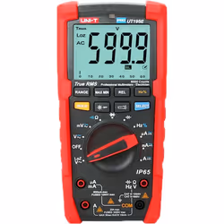 Multímetro digital industrial True RMS - IP65 y resistente a caídas de 2 m - Medición DC y AC hasta 1000V / 20A - Linterna in ...