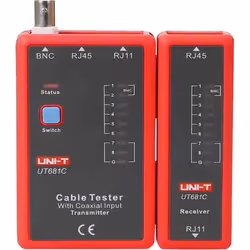 Testeur de câbles - Vérification de l'état des câbles RJ45/RJ11/BNC - Test mode rapide et mode lent - Arrêt automatique