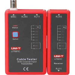 Uni-t - Testeur de câbles - Vérification de l'état des câbles RJ45/RJ11/BNC - Test mode rapide et mode lent - Arrêt automatique