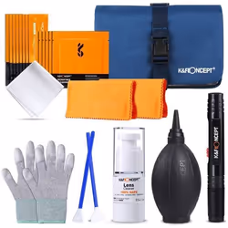 K&F Concept Kit de Nettoyage Photo Poire Soufflante Stylo 2 Styles de Chiffon Écouvillons pour Capteur APS-C-APS Gants Liquid ...