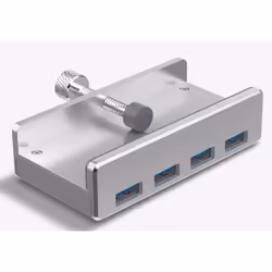 ALLNET ALL-USB3-HUB-4-CLIP, USB 3.2 Gen 1 (3.1 Gen 1) Type-A, USB 3.2 Gen 1 (3.1 Gen 1) Type-A, 5000 Mbit/s, Argent, 1 m, USB