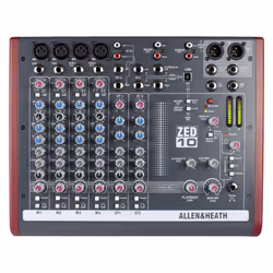 Allen &amp; Heath ZED10, 10 canaux, Noir, Rouge