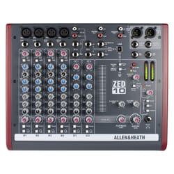 Allen & Heath ZED10 table de mixage audio 10 canaux Noir, Rouge