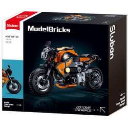 Briques de construction - SLUBAN - Moto orange - 196 pièces - À partir de 10 ans - Plastique