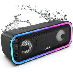 Enceinte Bluetooth Lumineuse Portable DOSS - Noir - Effets Lumière - 15H Autonomie - Waterproof
